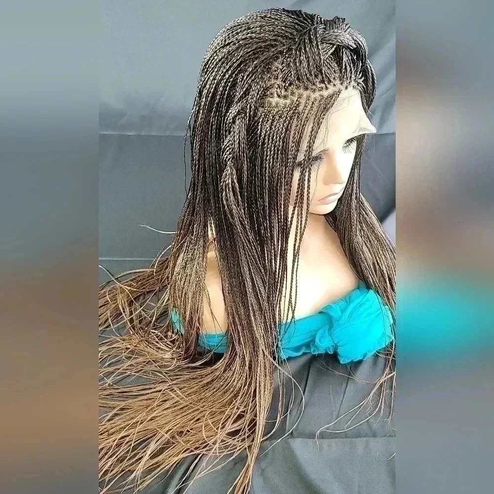 Braided Wig Full Lace Glueless | Long Micro Braids | Handmade | NWT - Picture 4 of 17